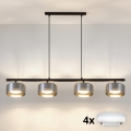 BRILAGI - LED RGB+CCT ar regulējamu spilgtumu lustra uz troses AURA LUX 4xGX53/14W/230V 2700-6500K Wi-Fi Tuya melna/dūmaina