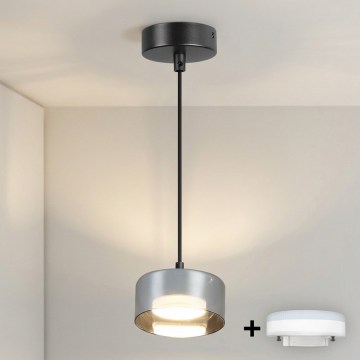 BRILAGI - LED RGB+CCT dimējama lustra uz troses AURA LUX 1xGX53/14W/230V 2700-6500K Wi-Fi Tuya melna/dūmakaina