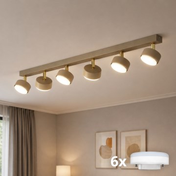 BRILAGI - LED RGB+CCT dimējams punktveida gaismeklis MONO 6xGX53/14W/230V 2700-6500K Wi-Fi Tuya bēšs/zeltains