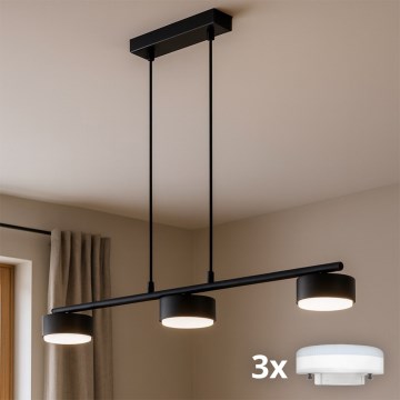 BRILAGI - LED RGB+CCT lustra ar regulējamu spilgtumu uz troses MONO 3xGX53/14W/230V 2700-6500K Wi-Fi Tuya melna