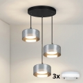 BRILAGI - LED RGB+CCT regulējama piekaramā lampa uz troses AURA LUX 3xGX53/14W/230V 2700-6500K Wi-Fi Tuya melna/dūmaina
