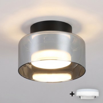 BRILAGI - LED RGB+CCT regulējams iebūvējamais griestu gaismeklis AURA LUX 1xGX53/14W/230V 2700-6500K Wi-Fi Tuya melna/dūmakaina