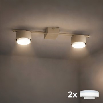 BRILAGI - LED RGB+CCT regulējams punktveida gaismeklis MONO 2xGX53/14W/230V 2700-6500K Wi-Fi Tuya bēšs