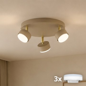 BRILAGI - LED RGB+CCT regulējams spot gaismeklis MONO 3xGX53/14W/230V 2700-6500K Wi-Fi Tuya bēšs/zelts