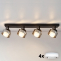 BRILAGI - LED RGB+CCT regulējams spotgaismeklis AURA LUX 4xGX53/14W/230V 2700-6500K Wi-Fi Tuya melna/dūmakaina