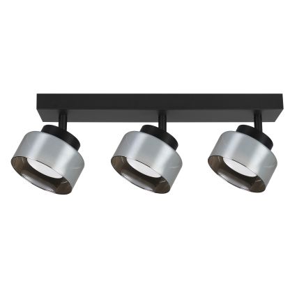 BRILAGI - LED RGB+CCT aptumšojams punktgaismeklis AURA LUX 3xGX53/14W/230V 2700-6500K Wi-Fi Tuya melns/dūmains