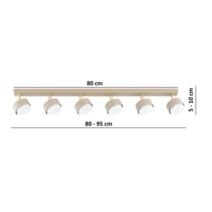 BRILAGI - LED RGB+CCT dimējams punktveida gaismeklis MONO 6xGX53/14W/230V 2700-6500K Wi-Fi Tuya bēšs/zeltains