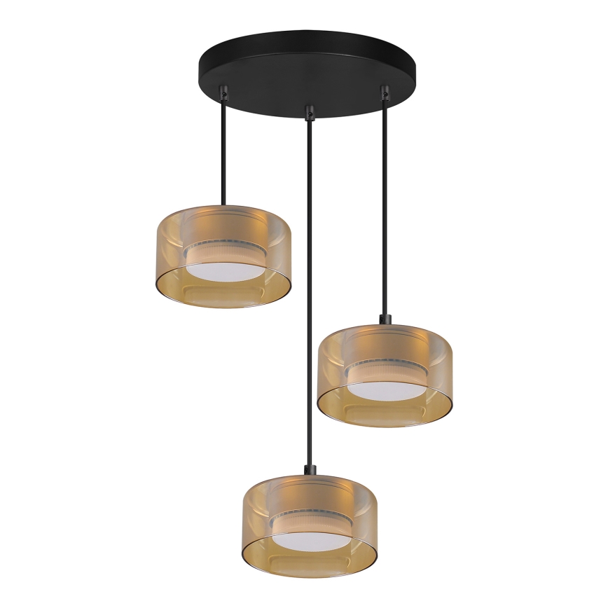 BRILAGI - LED RGB+CCT Regulējama lustra uz troses AURA LUX 3xGX53/14W/230V 2700-6500K Wi-Fi Tuya melna/zelta
