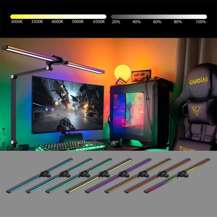 Brilagi - LED RGB dimējama skārienjūtīga galda lampa ar skavu VARIO LED/18W/230V 3000-6500K CRI 96