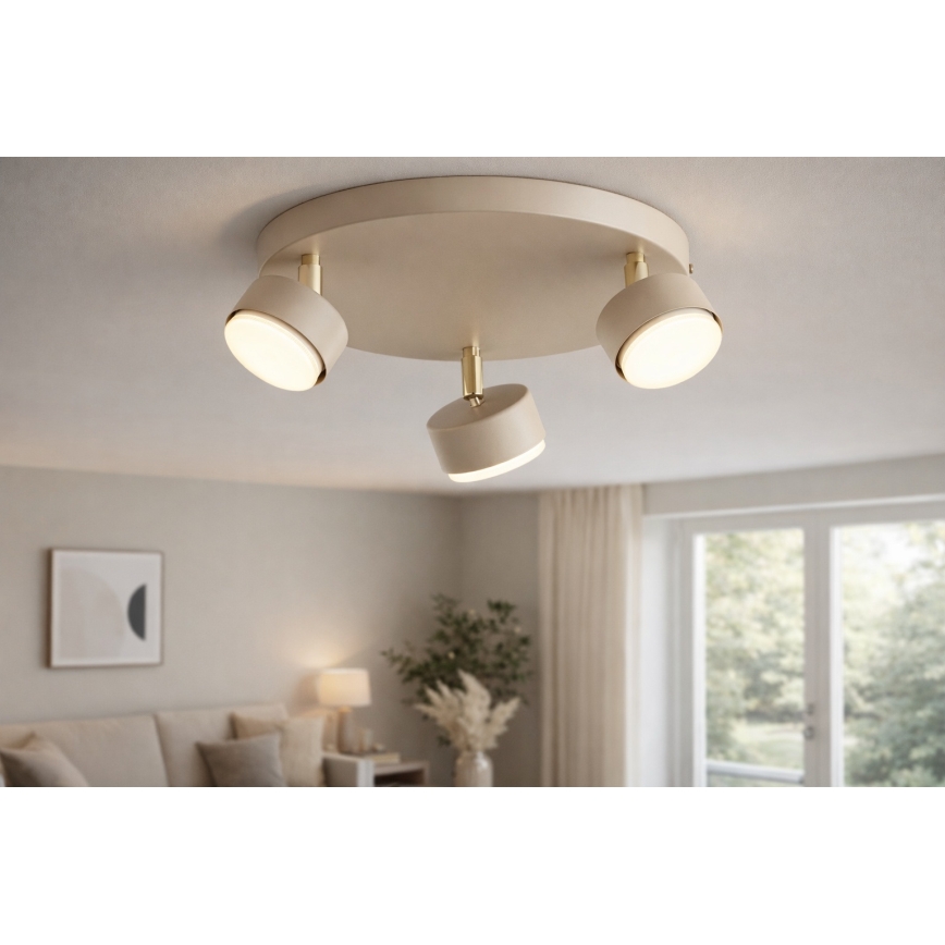 BRILAGI - LED RGB+CCT regulējams spot gaismeklis MONO 3xGX53/14W/230V 2700-6500K Wi-Fi Tuya bēšs/zelts