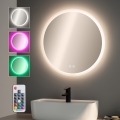 Brilagi - LED RGBW apsildāms vannas istabas spogulis CLARA PRO LED/19W/230V Ø 60 cm IP44 CRI 90 aptumšojams + CCT + ar tālvadības pulti