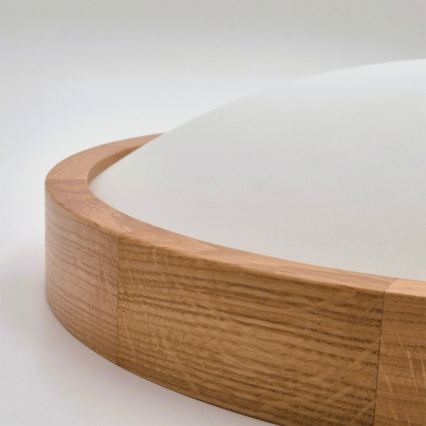 Brilagi - LED RGBW dimmējams griestu gaismeklis CARVALHO SLIM 1xE27/15W/230V 2700–6500K Wi-Fi ozols Ø27 cm