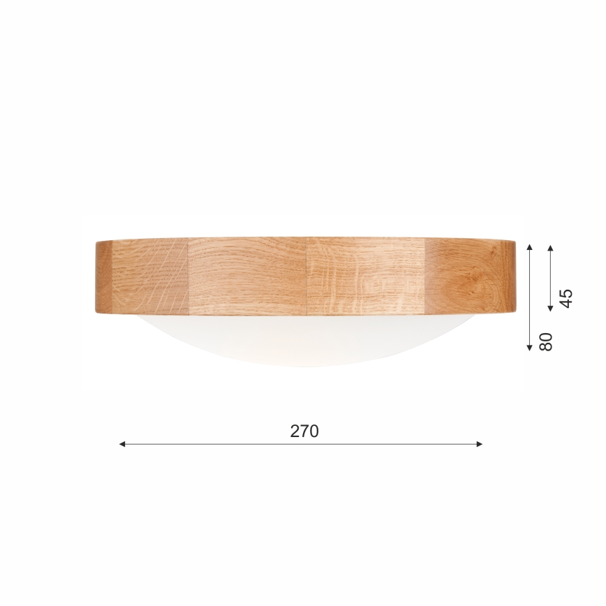 Brilagi - LED RGBW dimmējams griestu gaismeklis CARVALHO SLIM 1xE27/9W/230V 2700–6500K Wi-Fi ozols Ø27 cm