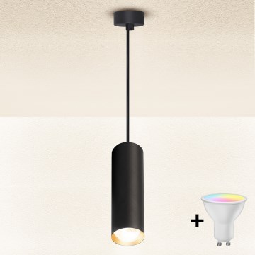 Brilagi - LED RGBW aptumšojama lustra uz troses SELE 1xGU10/4,8W/230V 3000K melna/zelta + tālvadības pults