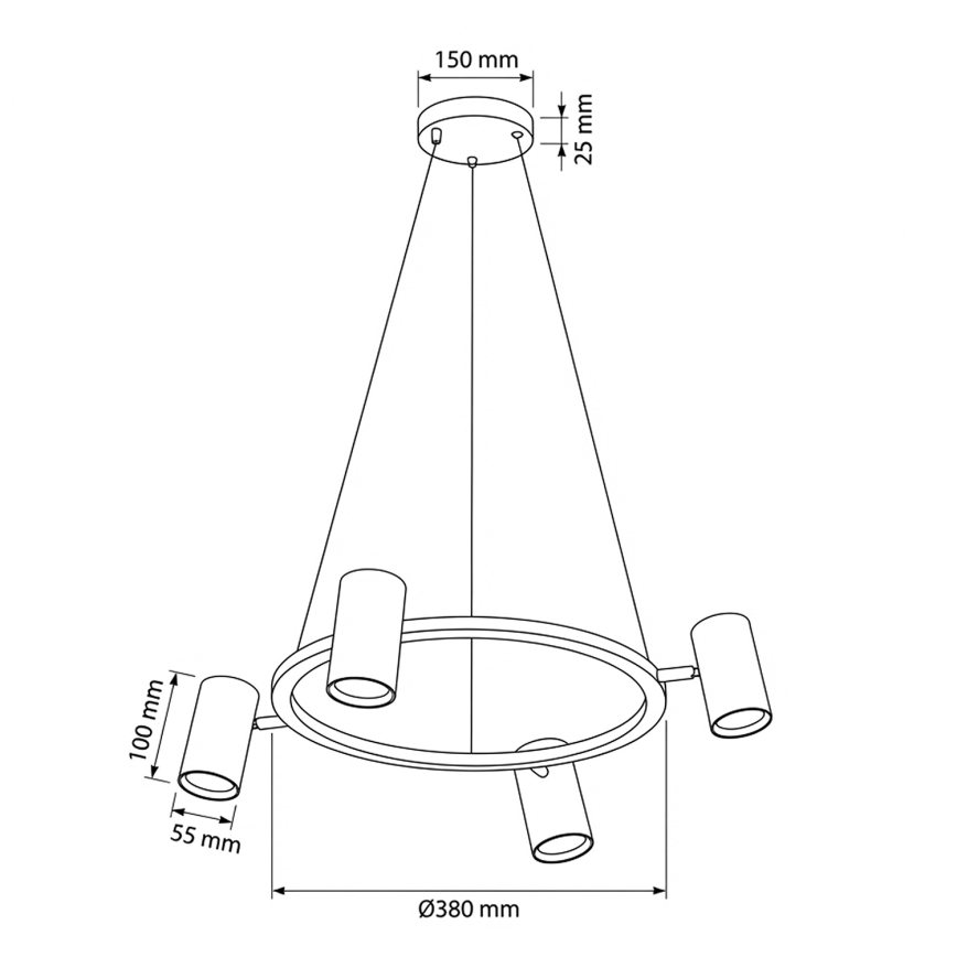 BRILAGI - LED RGBW regulējama lustra uz troses SELE 4xGU10/6,5W/230V 2700-6500K melna