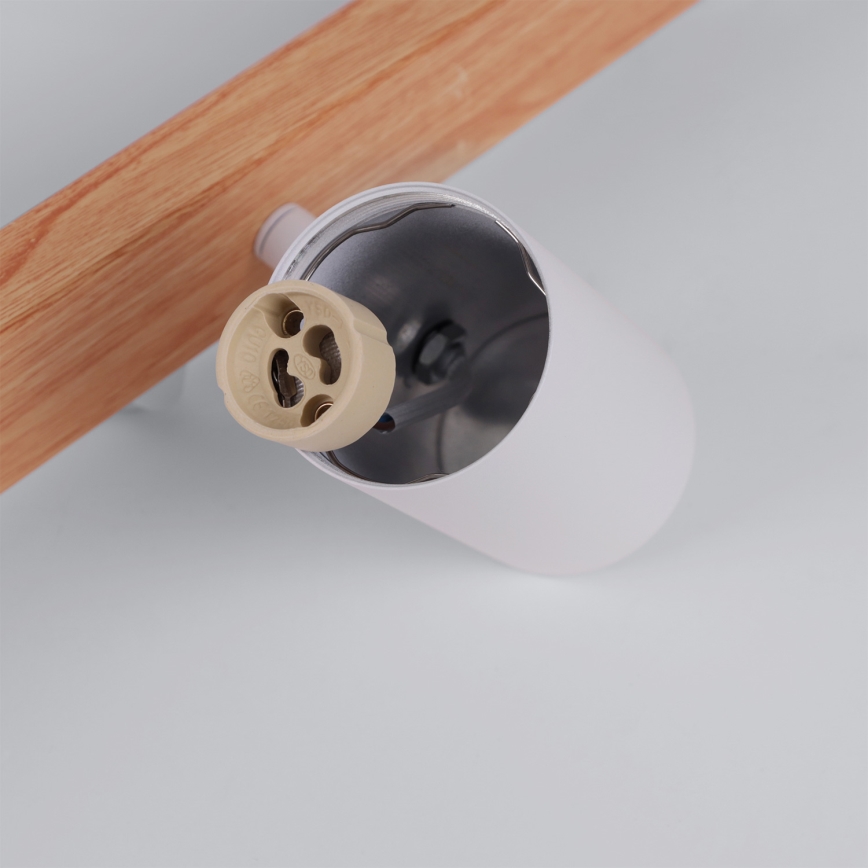 BRILAGI - LED RGBW aptumšojama lustra uz troses SELE 6xGU10/6,5W/230V 2700-6500K balta/ozola dekors + tālvadība