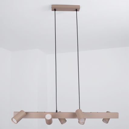 BRILAGI - LED RGBW regulējams piekaramais lustrs uz kabeļa SELE 6xGU10/6,5W/230V 2700-6500K bēšs + tālvadība
