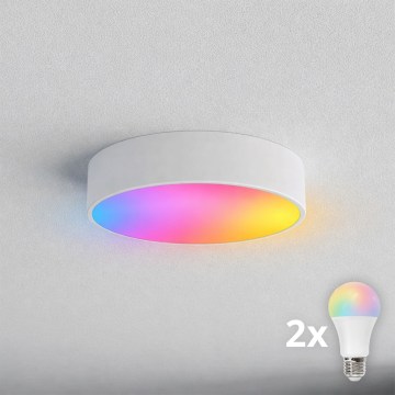 BRILAGI - LED RGBW aptumšojama vannas istabas griestu lampa CLARE 2xE27/12W/230V 2700-6500K Ø 30 cm IP54 balta