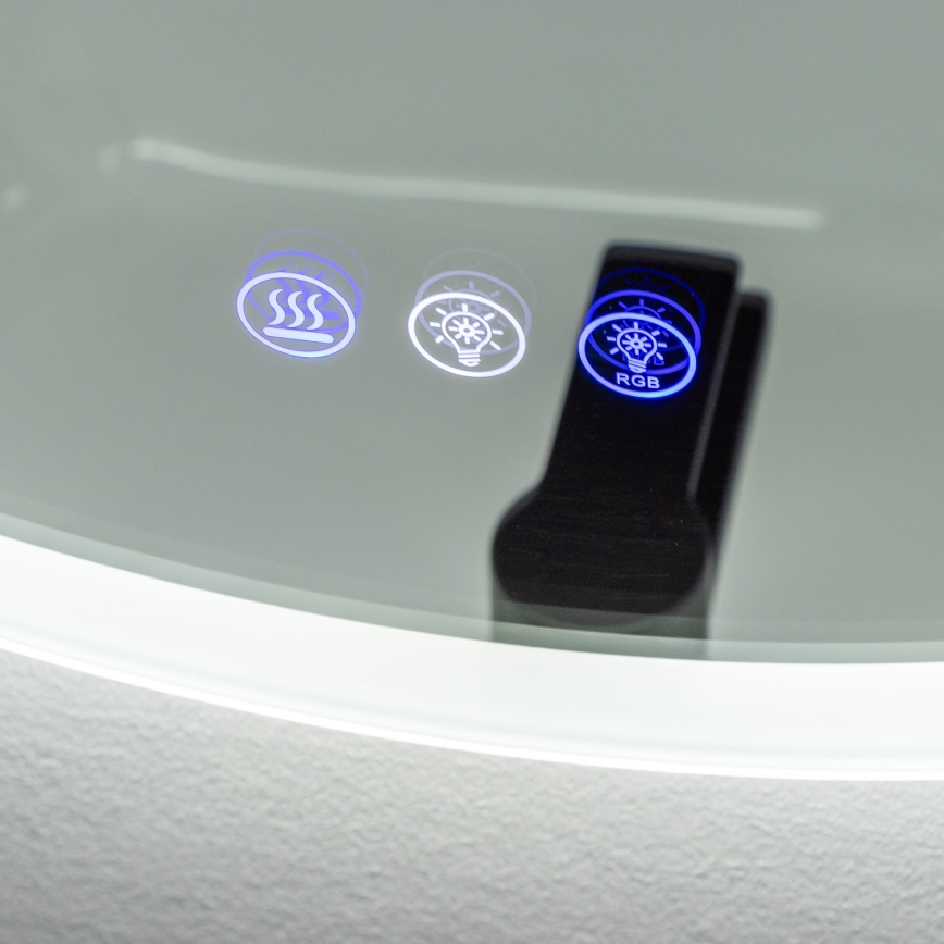 Brilagi - LED RGBW Vannas istabas apsildāmais spogulis CLARA PRO LED/18,5W/230V diam. 60 cm IP44 CRI 90 ar regulējamu spilgtumu + CCT