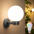 BRILAGI - LED RGBW aptumšojams āra sienas gaismeklis HARBOR 1xE27/12W/230V 2700–6500K IP33 antracīts/balts