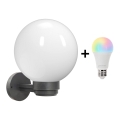 Brilagi - LED RGBW aptumšojams āra sienas gaismeklis HARBOR 1xE27/9W/230V 2700–6500K IP33 antracīts/balts