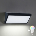 Brilagi - LED RGBW aptumšojams āra sienas gaismeklis TRIANGLE 1xE27/9W/230V 2700-6500K IP65 melns