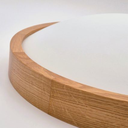 Brilagi - LED RGBW aptumšojama griestu lampa CARVALHO SLIM 3xE27/15W/230V 2700-6500K Wi-Fi ozols Ø 47 cm