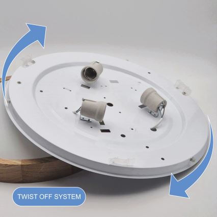 Brilagi - LED RGBW aptumšojama griestu lampa CARVALHO SLIM 3xE27/15W/230V 2700-6500K Wi-Fi ozols Ø 47 cm