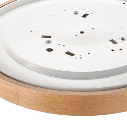 Brilagi - LED RGBW aptumšojama griestu lampa CARVALHO SLIM 3xE27/9W/230V 2700-6500K Wi-Fi ozols Ø 47 cm