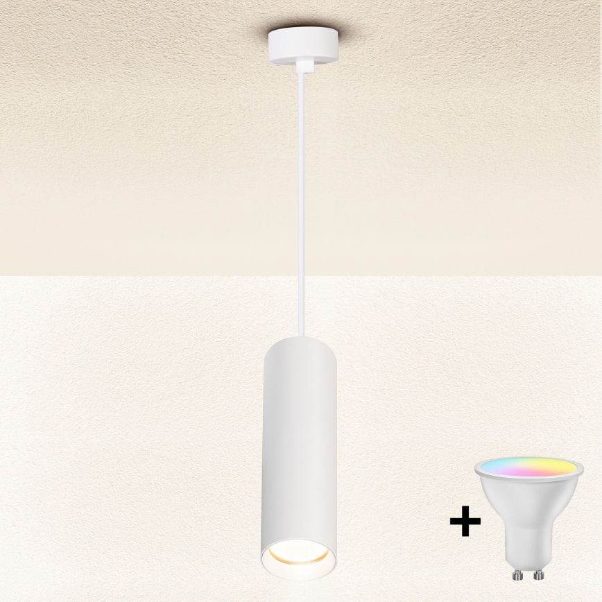 Brilagi - LED RGBW aptumšojams piekaramais gaismeklis uz troses SELE 1xGU10/6,5W/230V 2700–6500K balta