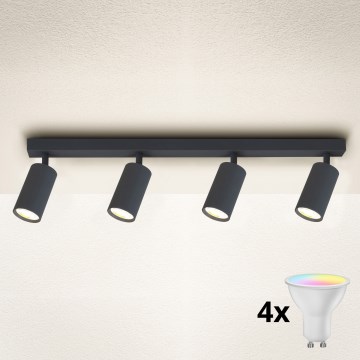 Brilagi - LED RGBW aptumšojams punktveida gaismeklis SELE 4xGU10/4,8W/230V 3000K antracīts + tālvadība