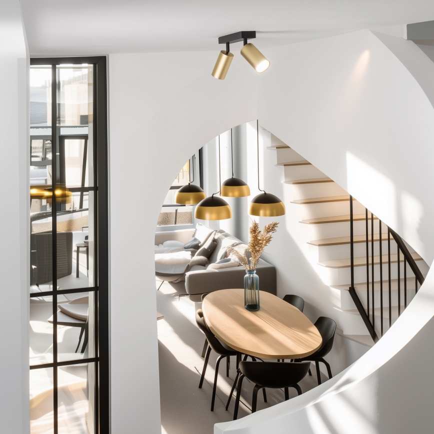 Brilagi - LED RGBW dimējams spot gaismeklis SELE GOLDEN 2xGU10/4,8W/230V 3000K melns/zelts + ar tālvadības pulti