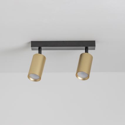 Brilagi - LED RGBW dimējams spot gaismeklis SELE GOLDEN 2xGU10/4,8W/230V 3000K melns/zelts + ar tālvadības pulti