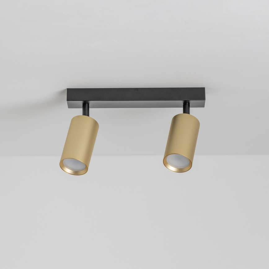 Brilagi - LED RGBW dimējams spot gaismeklis SELE GOLDEN 2xGU10/4,8W/230V 3000K melns/zelts + ar tālvadības pulti