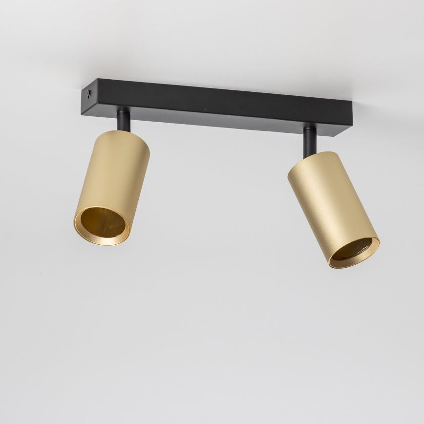 Brilagi - LED RGBW dimējams spot gaismeklis SELE GOLDEN 2xGU10/4,8W/230V 3000K melns/zelts + ar tālvadības pulti