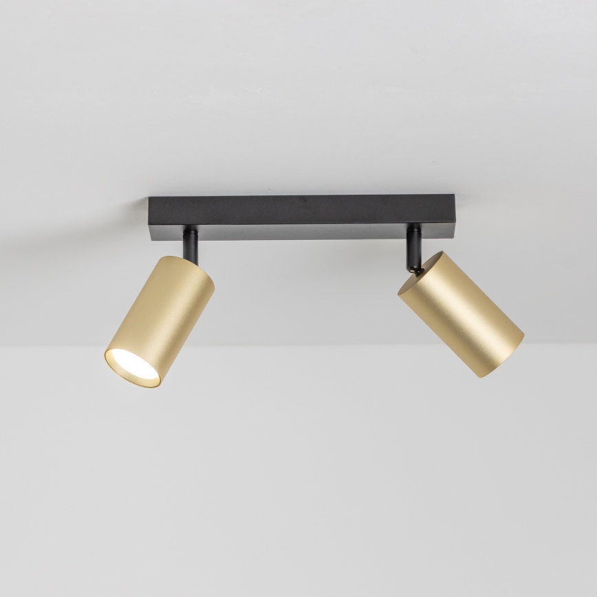 Brilagi - LED RGBW dimējams spot gaismeklis SELE GOLDEN 2xGU10/4,8W/230V 3000K melns/zelts + ar tālvadības pulti