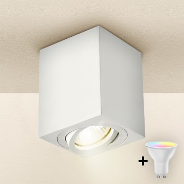Brilagi - LED RGBW aptumšojams spotgaismeklis MIA 1xGU10/6W/230V 3000K 100x80 mm balts + tālvadības pults
