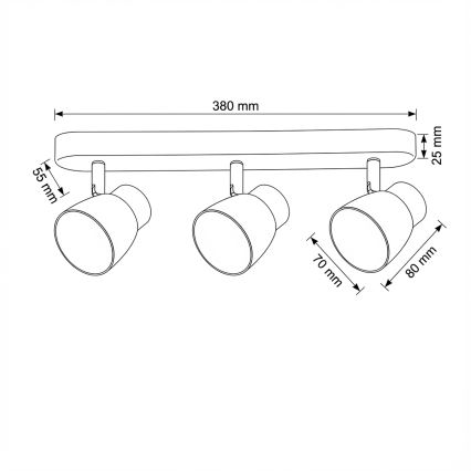 Brilagi - LED RGBW aptumšojams virziena gaismeklis NUGGET 3xGU10/4,8W/230V melns/zeltains