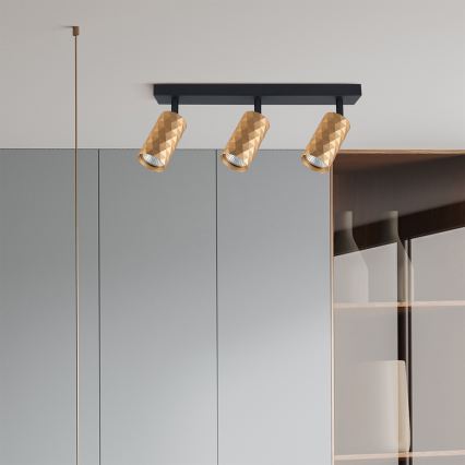 Brilagi - LED RGBW ar spilgtuma regulēšanu punktveida gaismeklis SELE DIAMANT 3xGU10/4,8W/230V 3000K zelta + tālvadība