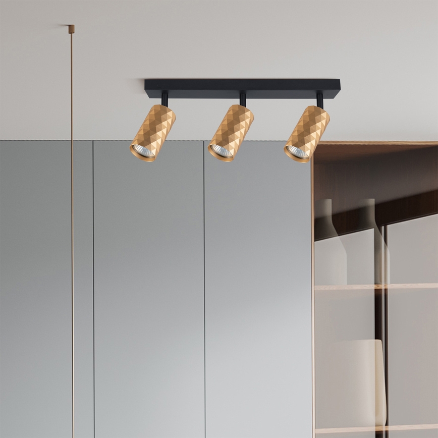 Brilagi - LED RGBW ar spilgtuma regulēšanu punktveida gaismeklis SELE DIAMANT 3xGU10/4,8W/230V 3000K zelta + tālvadība