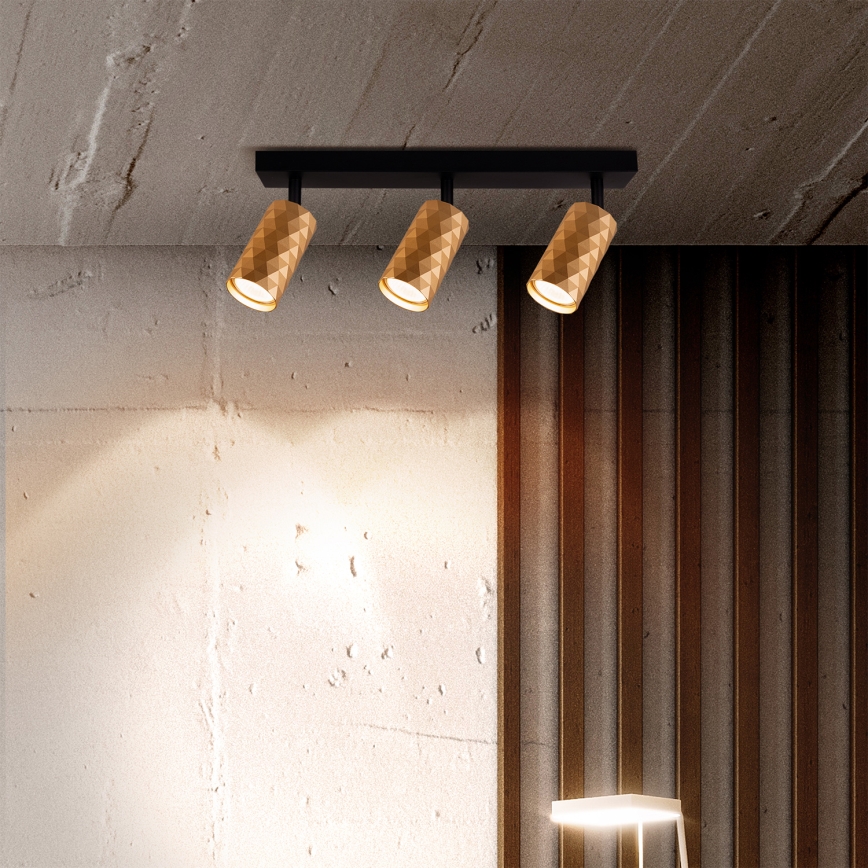 Brilagi - LED RGBW ar spilgtuma regulēšanu punktveida gaismeklis SELE DIAMANT 3xGU10/6W/230V 3000K zelta + tālvadība