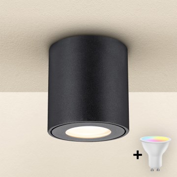 Brilagi - LED RGBW ar regulējamu krāsu un spilgtumu vannas istabas gaismeklis MIA 1xGU10/4,8W/230V 3000K 84x80 mm melns IP54 + tālvadības pults