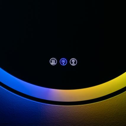 Brilagi - LED RGBW vannas istabas apsildāmais spogulis AVA PRO LED/18W/230V Ø 60 cm IP44 CRI 90 aptumšojams + CCT