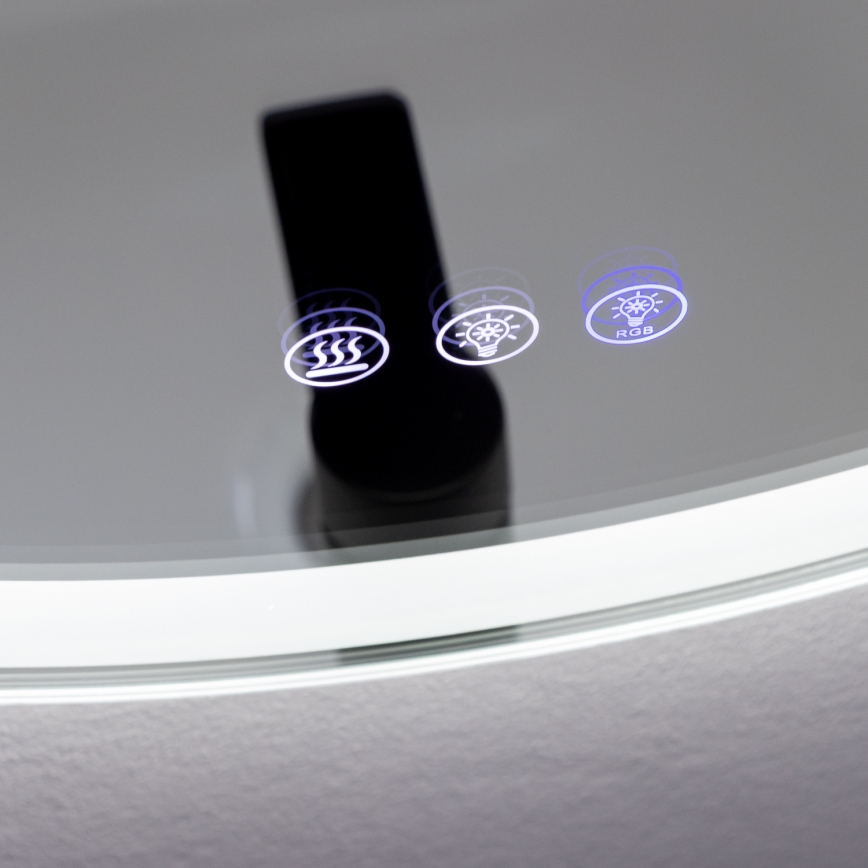 Brilagi - LED RGBW vannas istabas apsildāmais spogulis AVA PRO LED/18W/230V Ø 60 cm IP44 CRI 90 aptumšojams + CCT