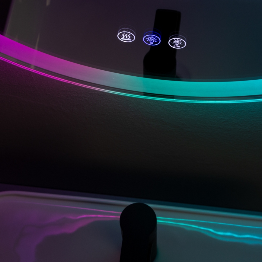 Brilagi - LED RGBW vannas istabas apsildāmais spogulis AVA PRO LED/18W/230V Ø 60 cm IP44 CRI 90 aptumšojams + CCT