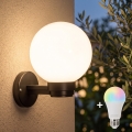 BRILAGI - LED RGBW ar regulējamu spilgtumu āra sienas gaismeklis HARBOR 1xE27/12W/230V 2700-6500K IP33 melns/balts