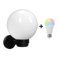 Brilagi - LED RGBW ar regulējamu spilgtumu āra sienas gaismeklis HARBOR 1xE27/9W/230V 2700-6500K IP33 melns/balts