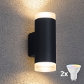 Brilagi - LED RGBW ar regulējamu spilgtumu āra sienas gaismeklis MATERA 2xGU10/4,8W/230V 3000K IP54 antracīts + tālvadība