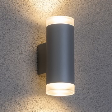 Brilagi - LED RGBW ar regulējamu spilgtumu āra sienas gaismeklis MATERA 2xGU10/6W/230V 3000K IP54 pelēks