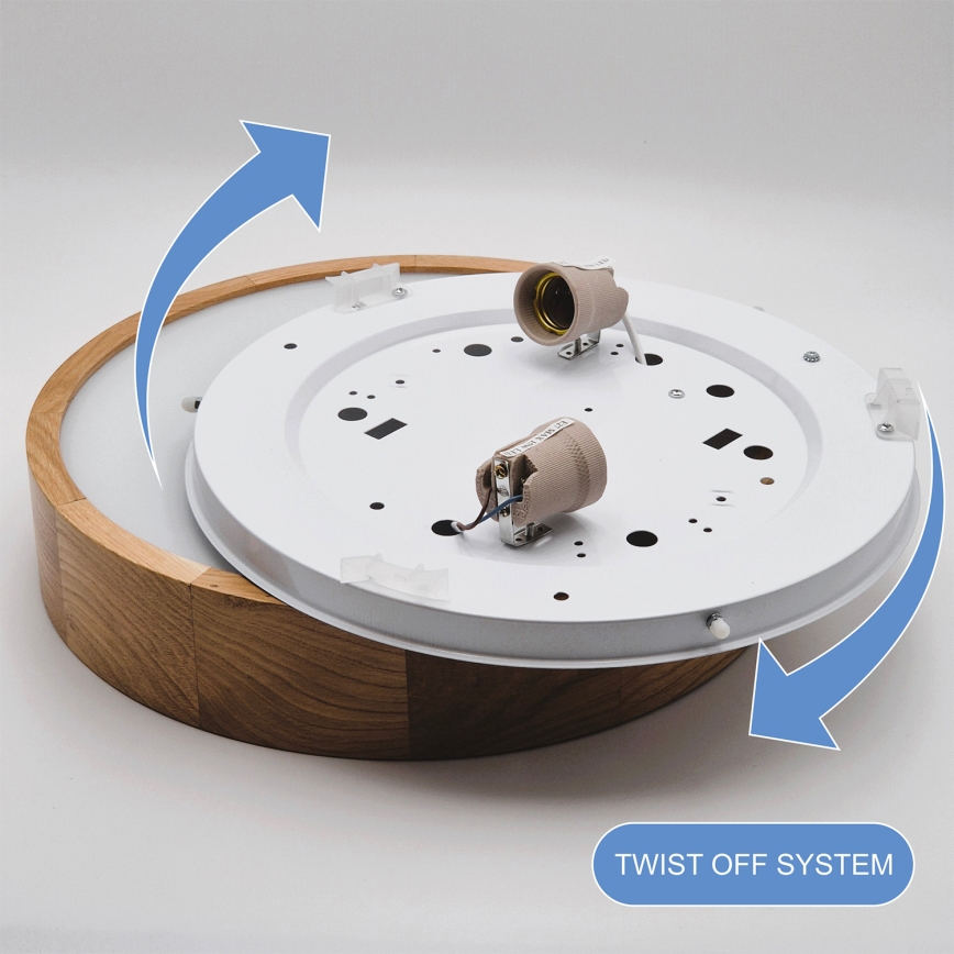 Brilagi - LED RGBW griestu lampa CARVALHO ar regulējamu spilgtumu 2xE27/15W/230V 2700-6500K Wi-Fi ozols pr. 37,5 cm